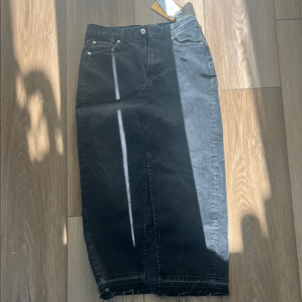 Classic Black Denim Skirt